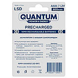 Акумулятор Ni-MH з низьким саморозрядом (LSD) Quantum 800mAh AAA, 2шт/уп blister, фото 3