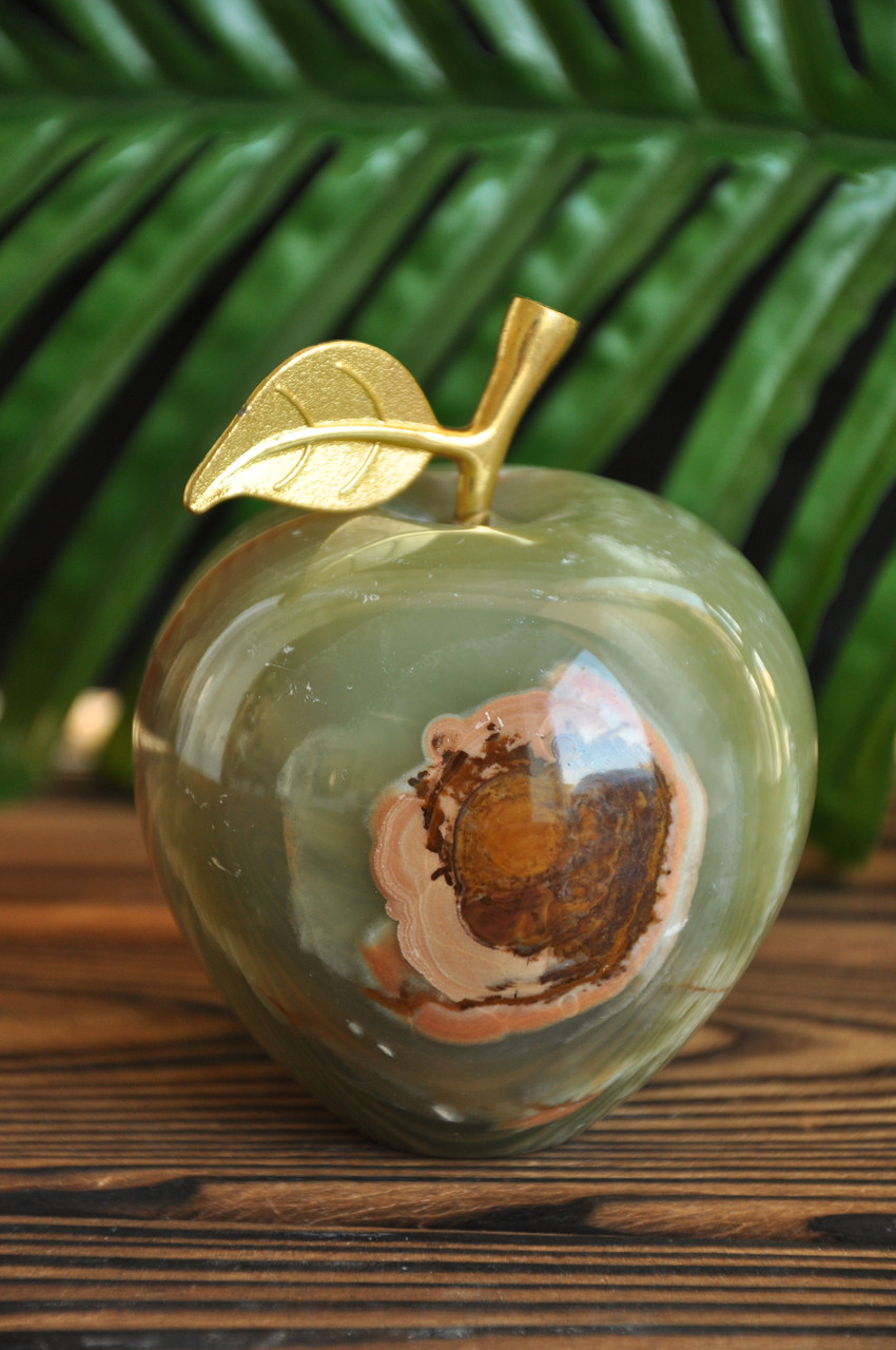 Статуетка яблуко з каменю онікс, 7 см (колір, як на фото), фото 1