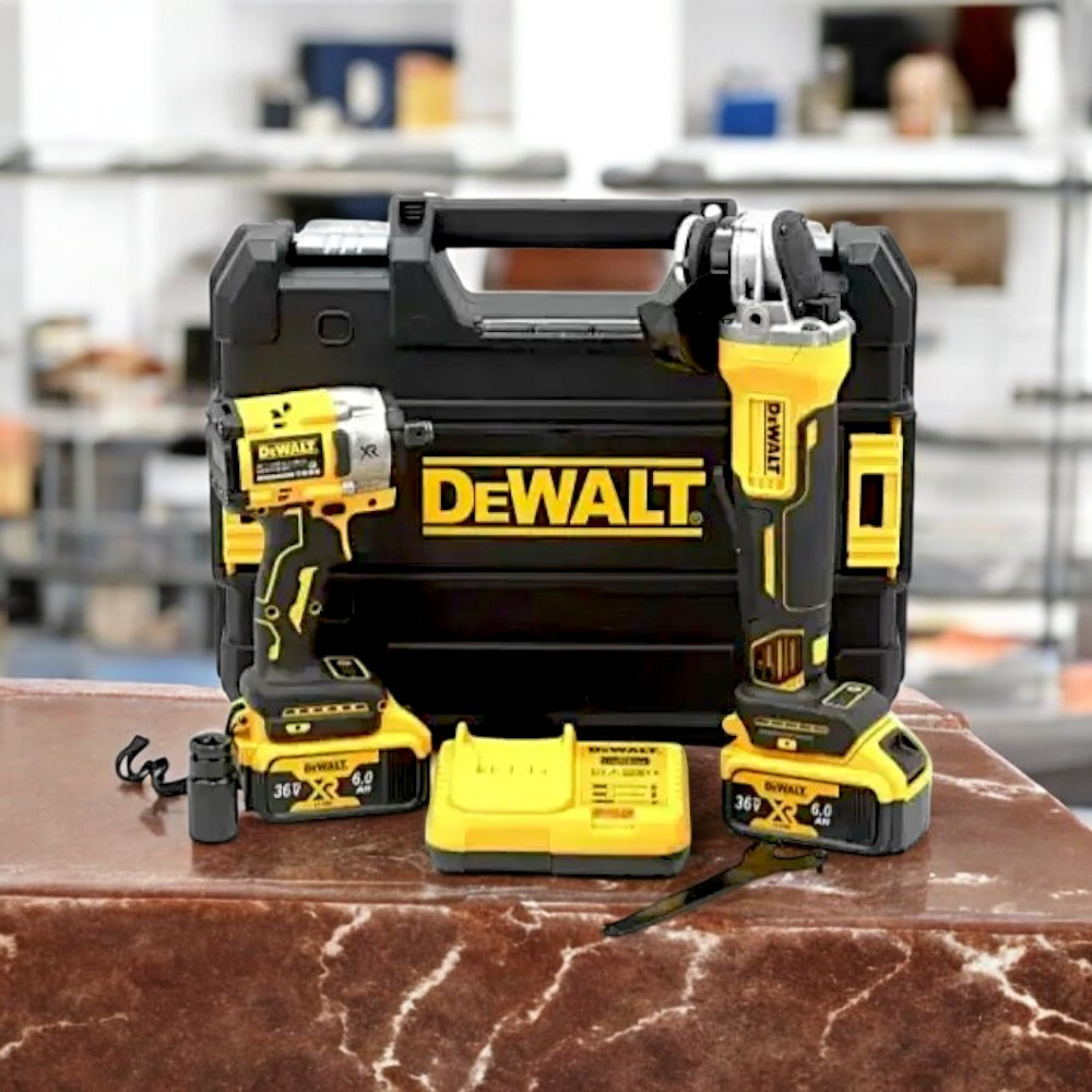 DEWALT Набір 2в1 36В Акумуляторний гайковерт DCF922 Кутова шліфмашина DCG413 Комплект інструменту 2в1 Деволт