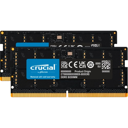 Оперативна пам'ять Crucial 64GB (2x32GB) SODIMM DDR5 4800MHz (CT2K32G48C40S5)
