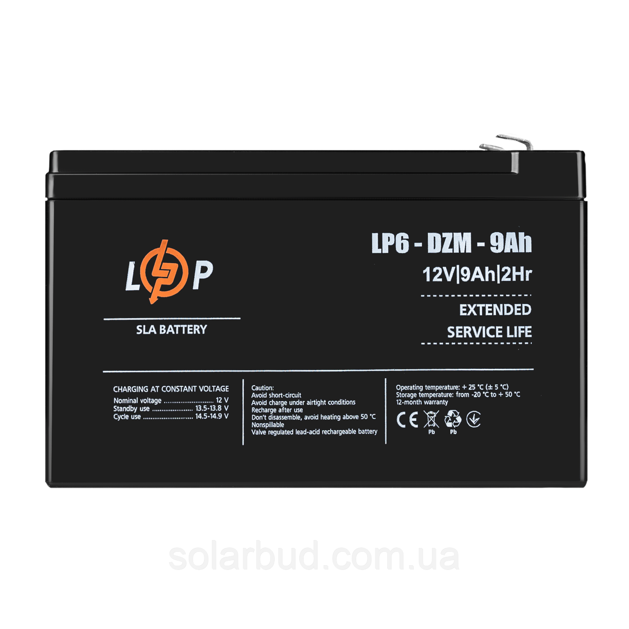 Тяговий свинцево-кислотний AGM акумулятор LP 6-DZM-9 Ah, фото 1