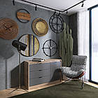 Комод із дверима та 3-ма шухлядами Еверест Сіті-1150 115,2х38х74,6 Дуб сонома/Графіт (DTM-071099), фото 2