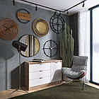 Комод із дверима та 3-ма шухлядами Еверест Сіті-1150 115,2х38х74,6 Дуб сонома/Білий (DTM-071100), фото 2