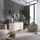 Великий комод із дверима та 3-ма шухлядами Еверест Сіті-1500 150,2х38х74,6 Дуб сонома/Білий (DTM-071102), фото 2