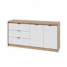 Великий комод із дверима та 3-ма шухлядами Еверест Сіті-1500 150,2х38х74,6 Дуб сонома/Білий (DTM-071102), фото 3