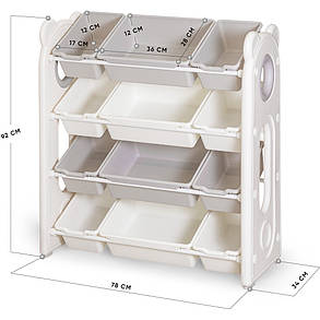 Дитячий пластиковий стелаж з ящиками для зберігання іграшок та речей Mealux Olaf, фото 3