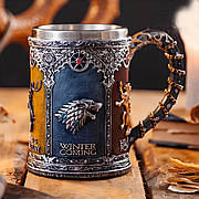 Кружка Гра престолів RESTEQ 600 мл — чашка Game of Thrones із нержавіючої сталі та смоли