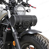 Сумка на раму мотоцикла мотосумка чорна з черепом, фото 2