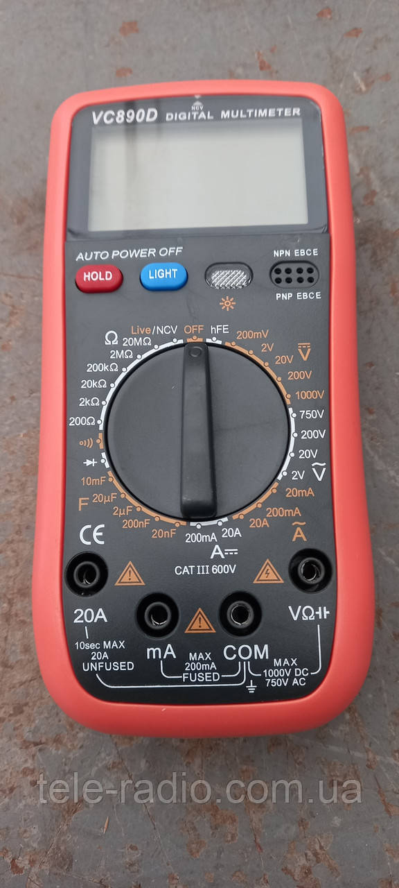 Цифровий універсальний мультиметр (тестер) VC890D (нова версія), фото 1