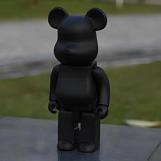 Дизайнерська іграшка Беарбрік 28 см чорний. Статуетка Bearbrick 400% Black. Bearbrick, фото 3