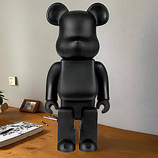Дизайнерська іграшка Беарбрік 28 см чорний. Статуетка Bearbrick 400% Black. Bearbrick, фото 5