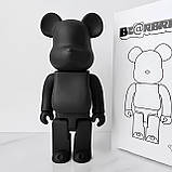 Дизайнерська іграшка Беарбрік 28 см чорний. Статуетка Bearbrick 400% Black. Bearbrick, фото 3
