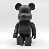 Дизайнерська іграшка Беарбрік 28 см чорний. Статуетка Bearbrick 400% Black. Bearbrick, фото 5