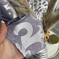 Штори жакардові з вензелем ALBO фіолетові 150×270 см, комплект 2 шт. (SH-C28-10), фото 3