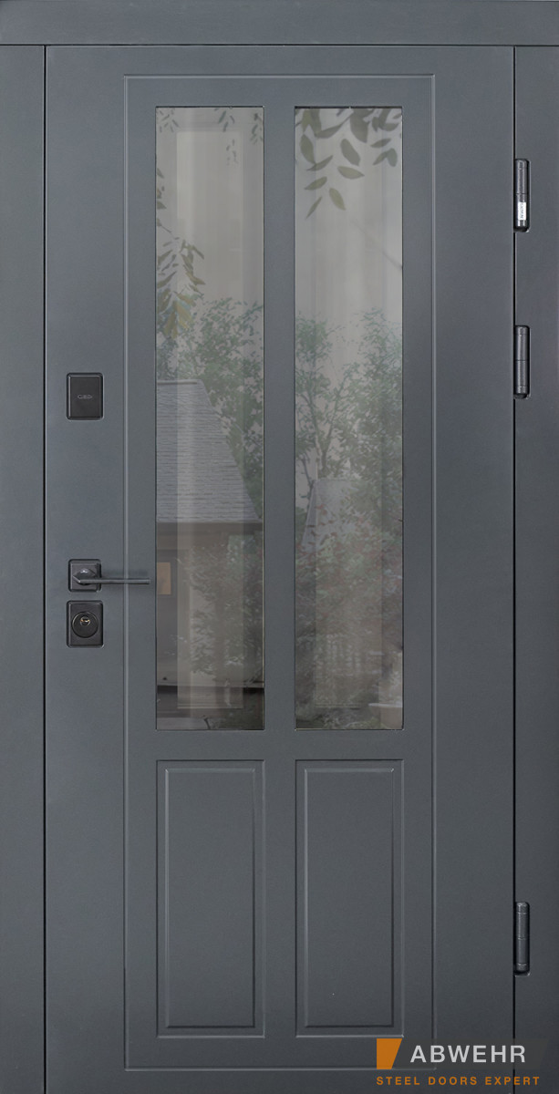 Вхідні двері зі склом модель Country NeoGlass комплектація COTTAGE ABWEHR (552)