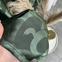 Штори жакардові з вензелем ALBO зелені 150×270 см, комплект 2 шт. (SH-C28-15), фото 3