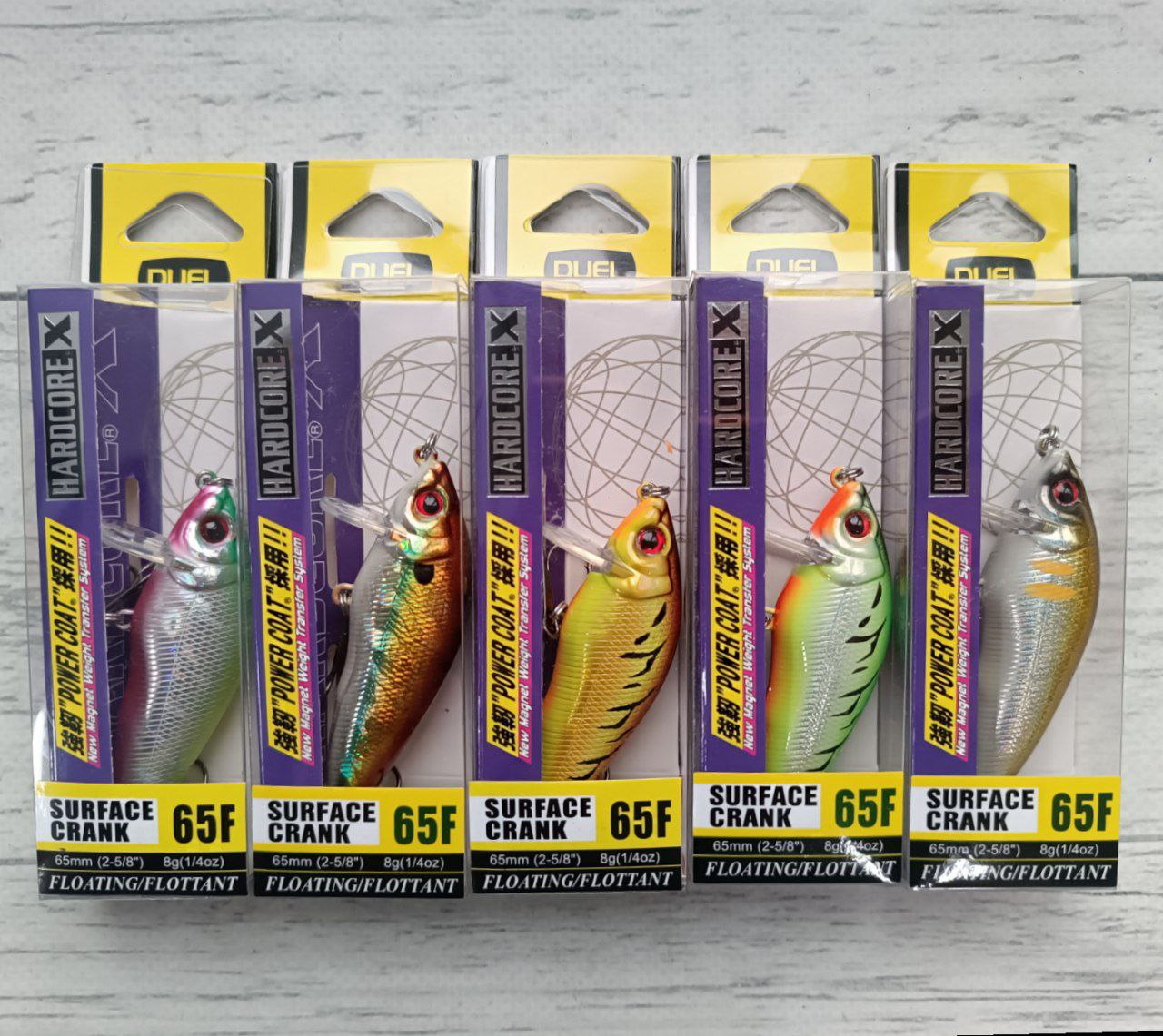 Набір Воблерів Hardcore Surface Crank 65F 5шт в коробці