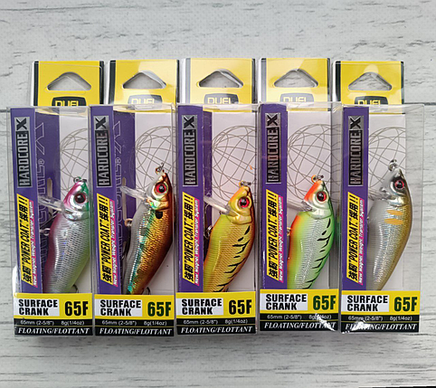 Набір Воблерів Hardcore Surface Crank 65F 5шт в коробці, фото 1