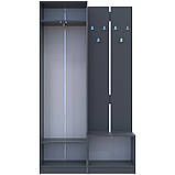 Передпокій Сола 1+3 Графіт/Сірий без дзеркала 120х40х215. Передпокій меблі. Сучасні передпокої. Меблевий передпокій, фото 8