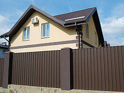 Профнастил коричневого кольору двосторонній матовий, Двосторонній матовий профліс РАЛ 8017.