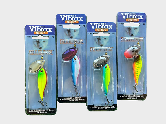 Набір оберталок Blue Fox Vibrax Minnow Spin 11g блешня на щуку 4шт, фото 1