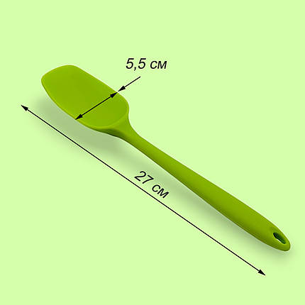 Лопатка-ложка силиконовая литая L 27 см ширина 5,5 см, фото 2