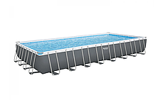 Басейн каркасний прямокутний BESTWAY Power Steel Frame 956 x 488 x 132 см 6 в 1 (Пісочний насос, сходи), фото 3