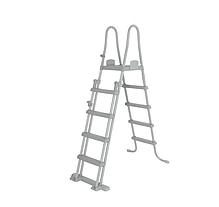 Басейн каркасний прямокутний BESTWAY Power Steel Frame 956 x 488 x 132 см 6 в 1 (Пісочний насос, сходи), фото 5