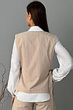 Жилет жіночий класичний на зав'язках 44-50 разміри бежевий, фото 3