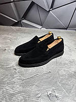 Чоловічі Лофери Натуральна Замша Чорні