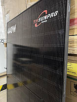 Монокристалічна сонячна панель SunPro SPDG440-N108M10,440 Вт Full Black (N-Type, Bifacial, Half-Cell), фото 4