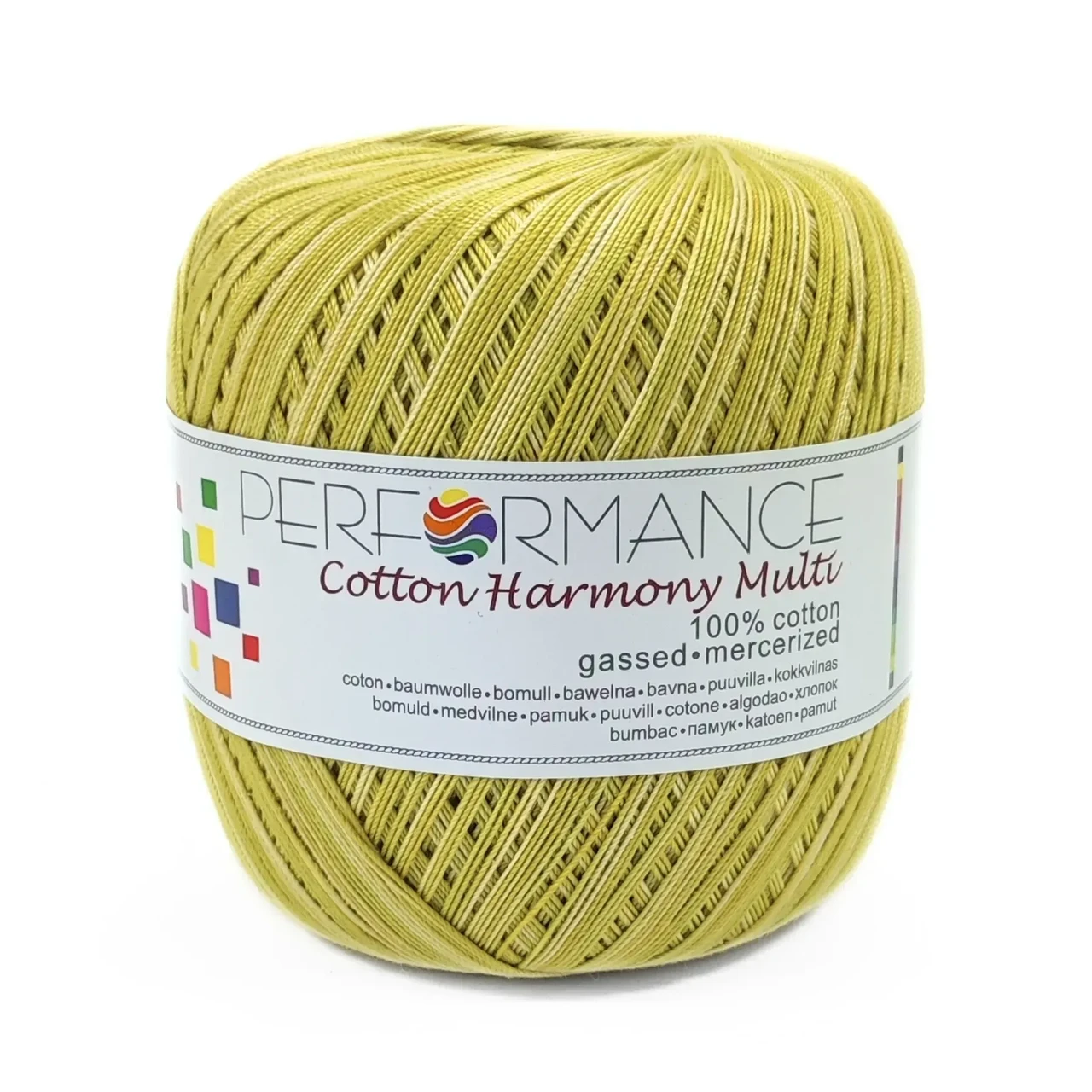Пряжа Cotton Harmony/Коттон Гармоні, мульті-салатовий 400, Performance, фото 1