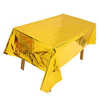 Скатертина клейонка із фольги 274 на 137 см золотистий