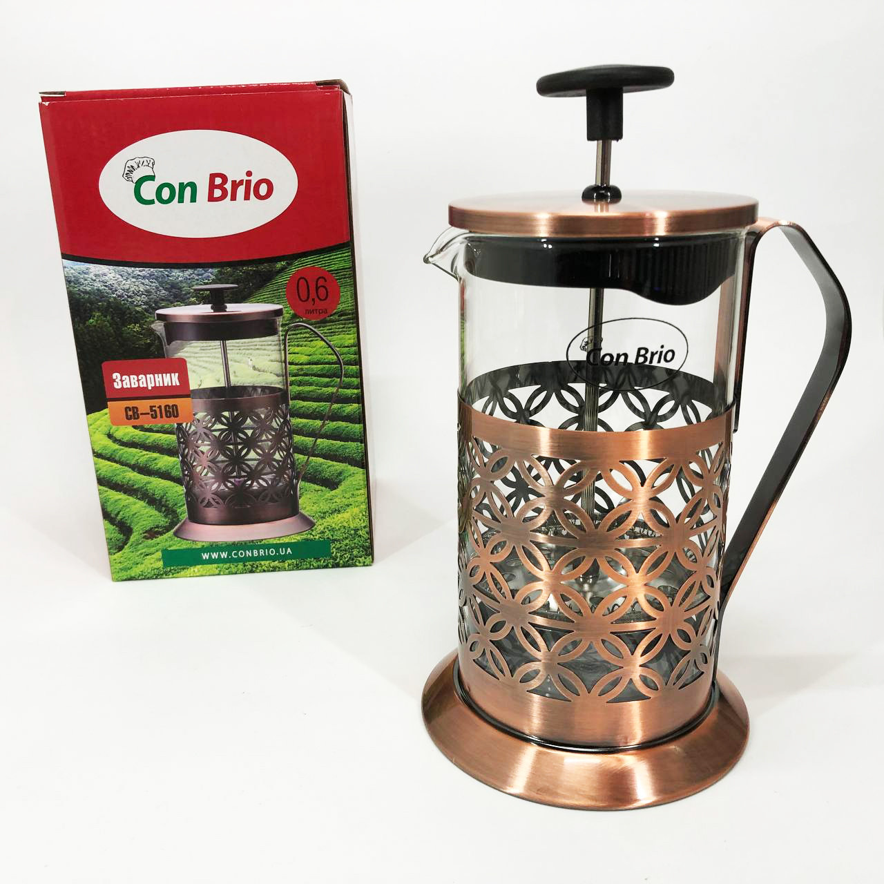 Ручний френч прес для чаю Con, Колба френч прес, Френч-прес для кави з поршнем, Чайник заварник LK-97, фото 1