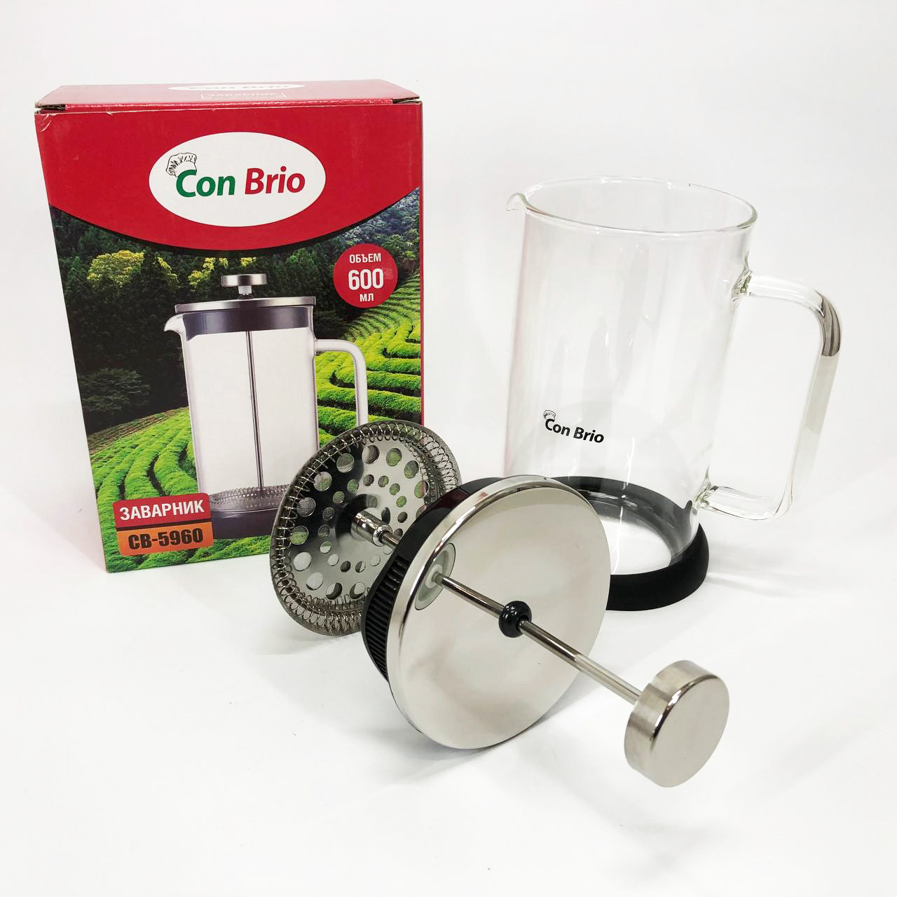 Заварник для трав Con, Китайський заварник, Френч прес скляний на кухню френч-прес KD-81, фото 1