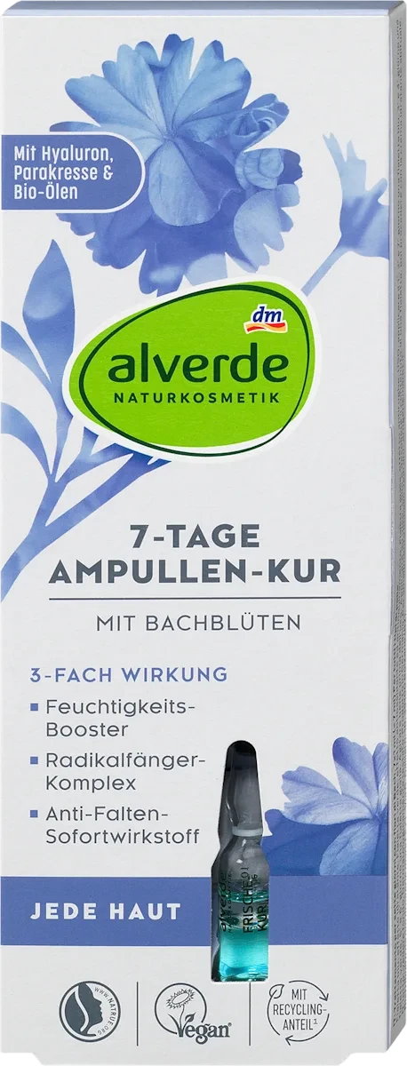 Догляд за шкірою обличчя alverde NATURKOSMETIK 7 Tage Ampullen-kur, 7 мл