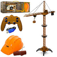 Іграшка підіймальний Кран 90 см на радіокеруванні великий, Дитячий кран на пульті керування, баштовий кран