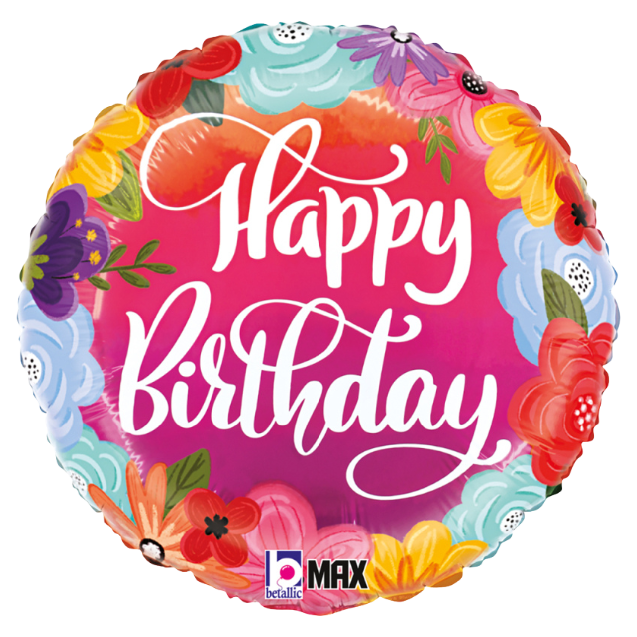 ГР016 GRABO-ГР Коло 18" Happy Bithday - яскраві квіти (УП)