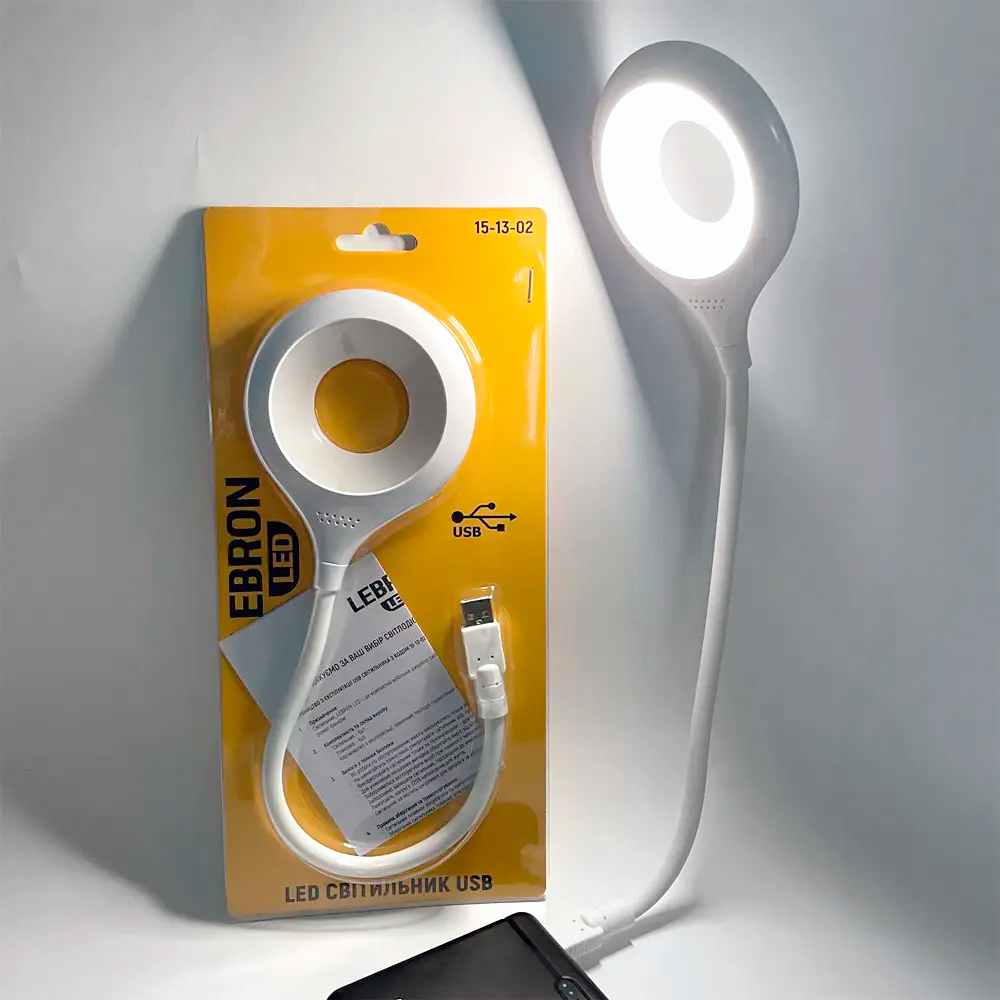 LED світильник USB Lebron 15-13-02 4W 150Lm 4100K нейтральне світло L-TL-L-02 (під Power Bank або ноут) 88*385мм