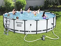 Bestway 5612X 427х122 см Каркасний басейн + насос + тент + сходи, фото 4