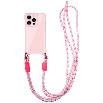 Чохол з шнурком TPU CrossBody with straps для iPhone 13 Pro Max (6.7") Pink