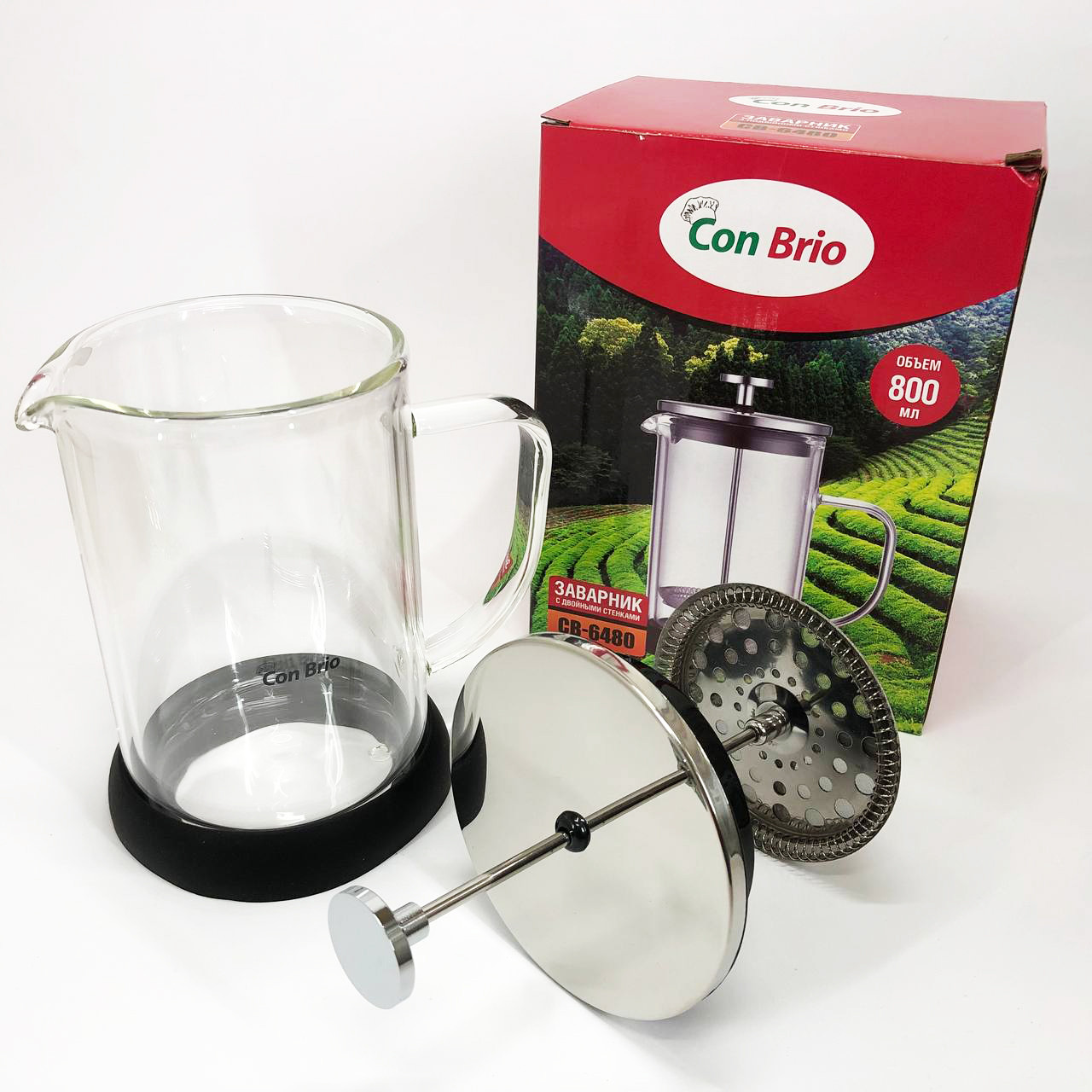 Френч-прес місткий Con, Френч-прес для дому та офісу Міцний з нержавіючої сталі JK-20, фото 1