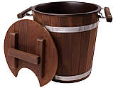 Запарник Tesli 20 л. із термодеревини та пластмасовою вставкою з кришкою, фото 2