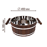 Запарник Tesli 15 л. із термодеревини та нержавіючою вставкою з кришкою, фото 2