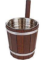 Шайка Tesli 5 л. із термодеревини та нержавіючою вставкою