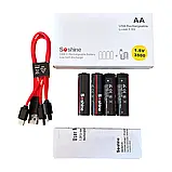 Батарейки AA акумуляторні Soshine з роз'ємом USB Type-C на 1.5V/3500mWh — 4 ШТ., фото 5