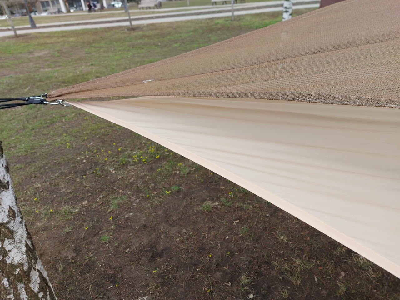 Сітка від сонця притінювальна сітка трикутний ступінь затінення 90% тент-парус теневий 3х3х4 на дачу для авто, фото 1
