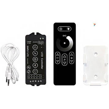 LED димер RF Music 2-канальний 12A DC12-24V Радіо - Сенсорний 8 кнопок