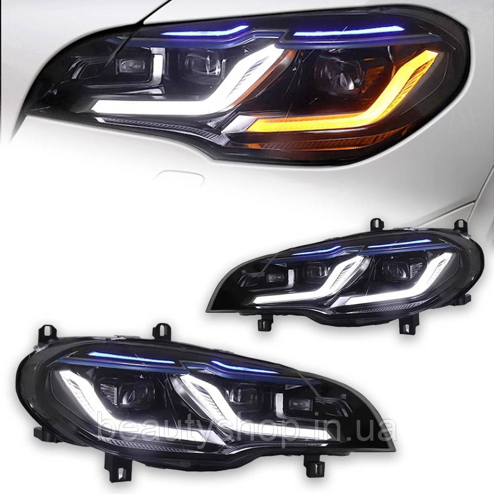 Світлодіодні передні фари для BMW X5 E70 (2007–2013) з Angel Eye, DRL та HID лінзами