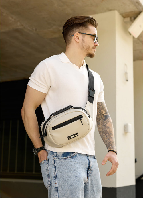 Сумка через плече бананка Sambag Flex сіра, фото 1